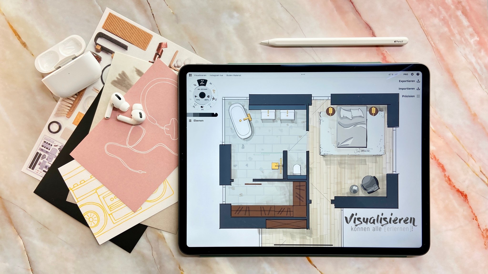Designer working on project concepts and ideas